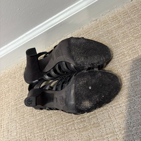 Donald Pliner Womens Leather Slingback Sandals Caged Metallic Strappy 6 Sexy - Picture 2 of 5